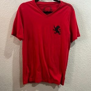 Mens express red v neck shirt size M